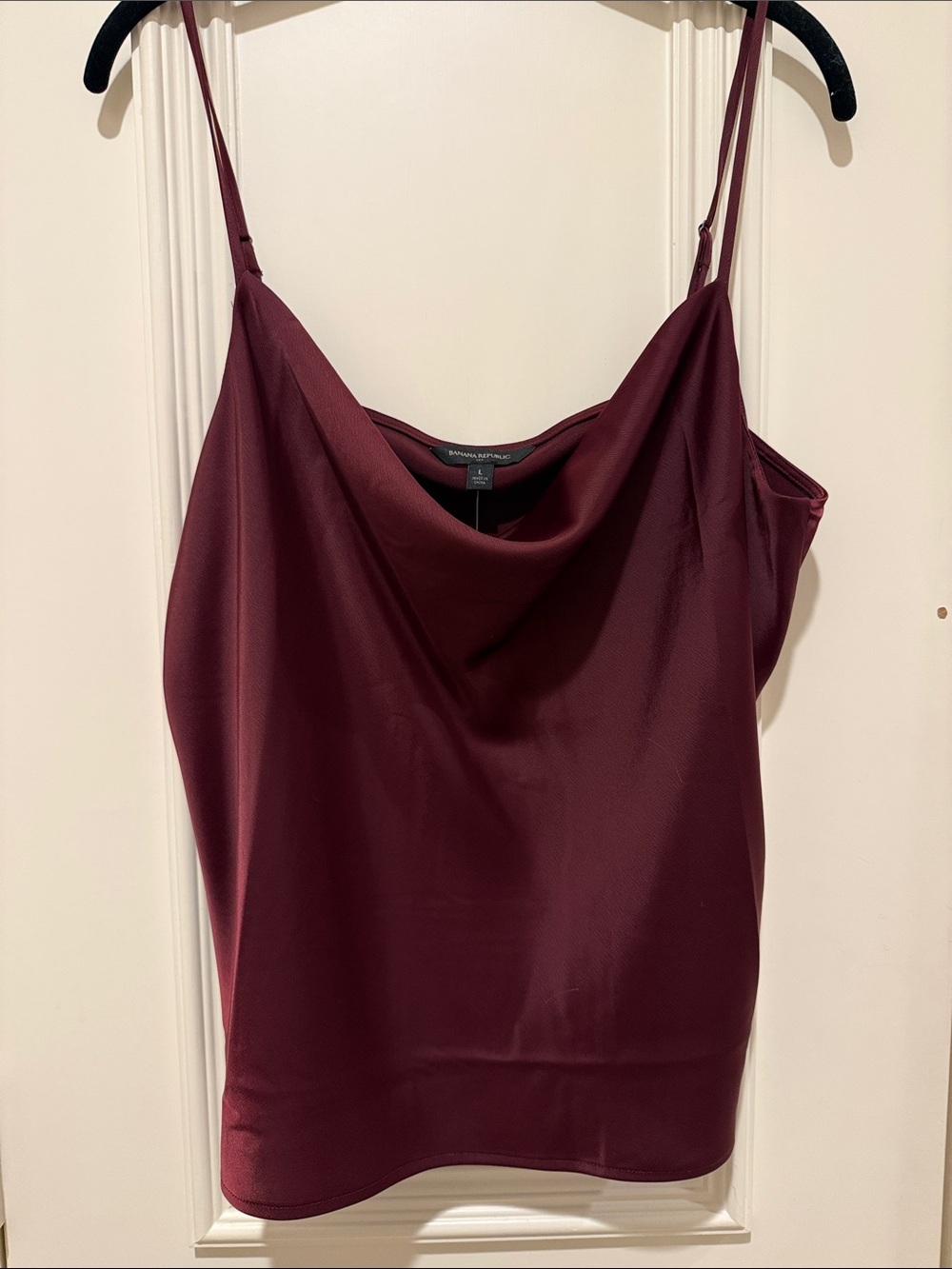 Banana Republic Wine Red Cowl Neck Silk-Blend Cami - Picture 1 of 5